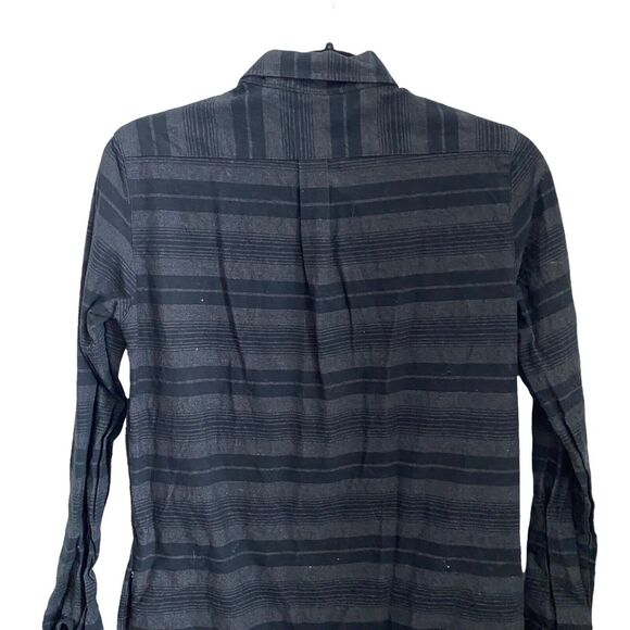 Steven Alan XS Shirt Dress Striped Gray Black Striped Long Sleeve - Picture 8 of 8
